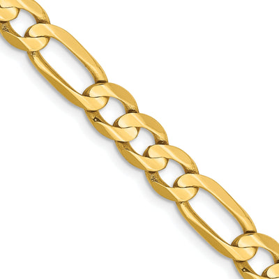 14k Yellow Gold 6.00m Concave Open Figaro Chain at $ 693.97 only from Jewelryshopping.com