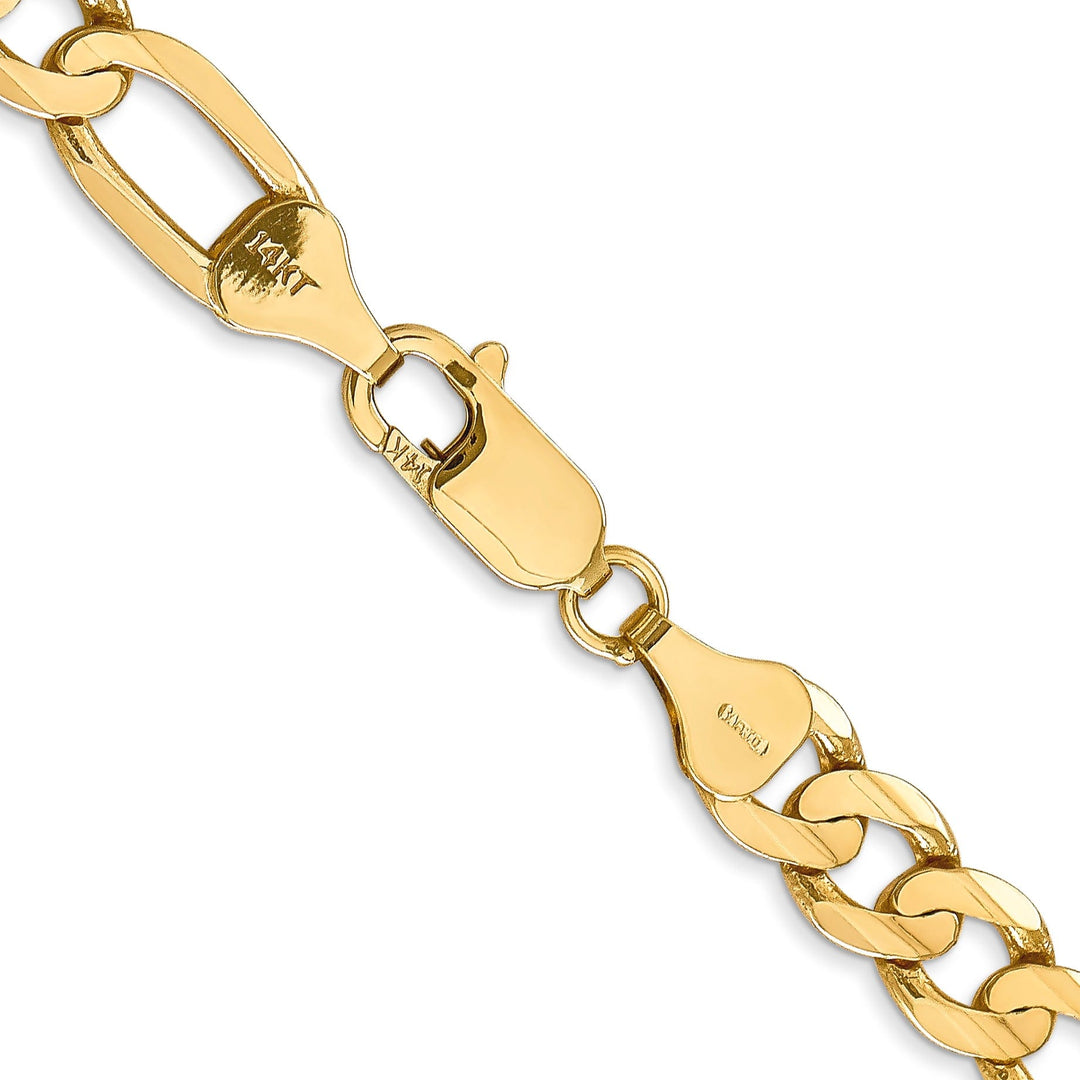14k Yellow Gold 6.75m Concave Open Figaro Chain