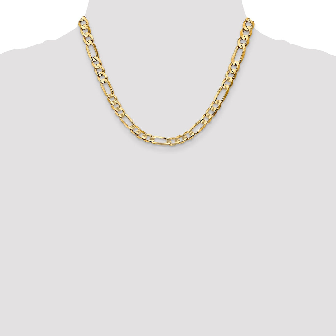 14k Yellow Gold 6.75m Concave Open Figaro Chain