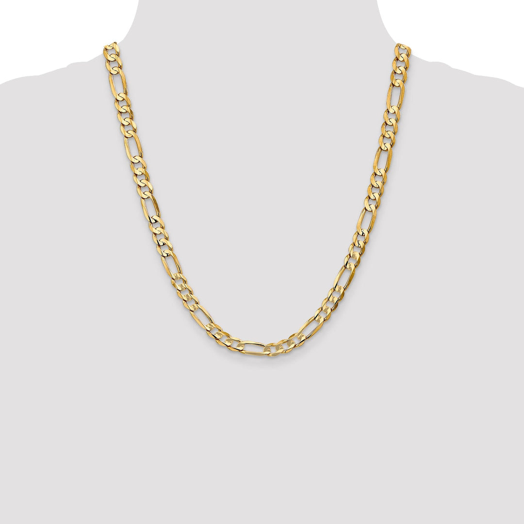 14k Yellow Gold 6.75m Concave Open Figaro Chain
