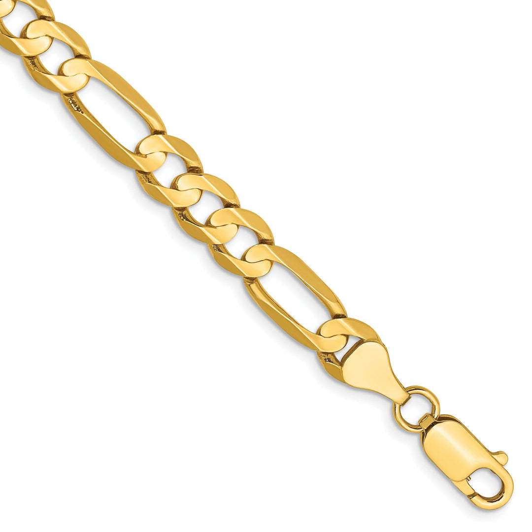 14k Yellow Gold 6.75m Concave Open Figaro Chain