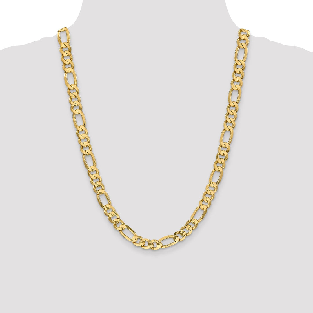 14k Yellow Gold 8.75m Concave Open Figaro Chain