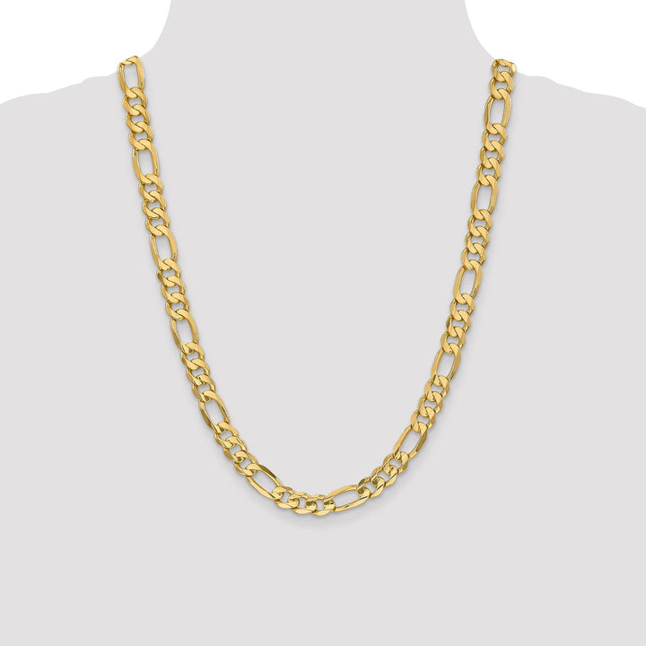 14k Yellow Gold 8.75m Concave Open Figaro Chain