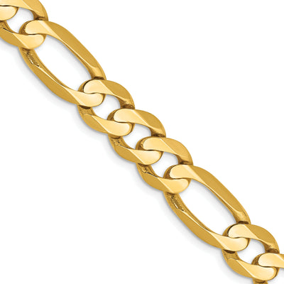 14k Yellow Gold 8.75m Concave Open Figaro Chain at $ 1734.02 only from Jewelryshopping.com