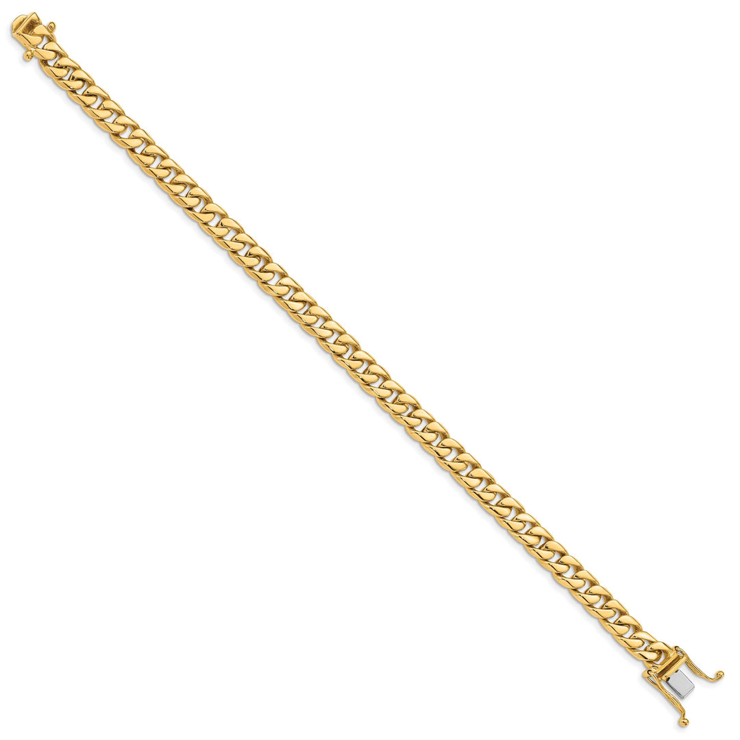 14k Yellow Gold 6.80mm Flat Beveled Curb Chain