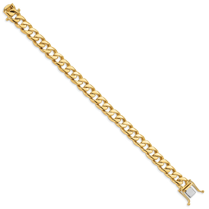 14k Yellow Gold 9.80mm Flat Beveled Curb Chain