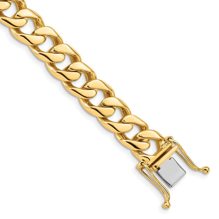 14k Yellow Gold 9.80mm Flat Beveled Curb Chain