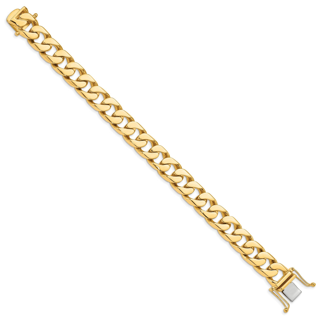 14k Yellow Gold 12.40mm Flat Beveled Curb Chain