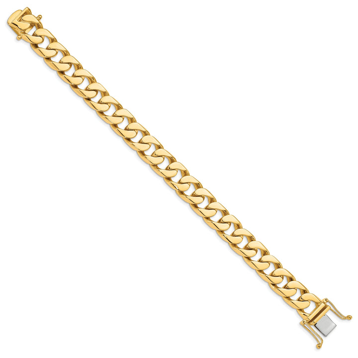 14k Yellow Gold 12.40mm Flat Beveled Curb Chain