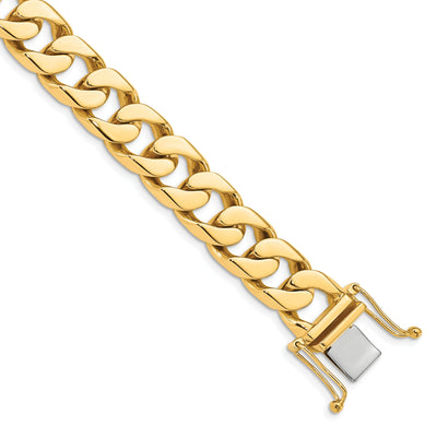 14k Yellow Gold 12.40mm Flat Beveled Curb Chain