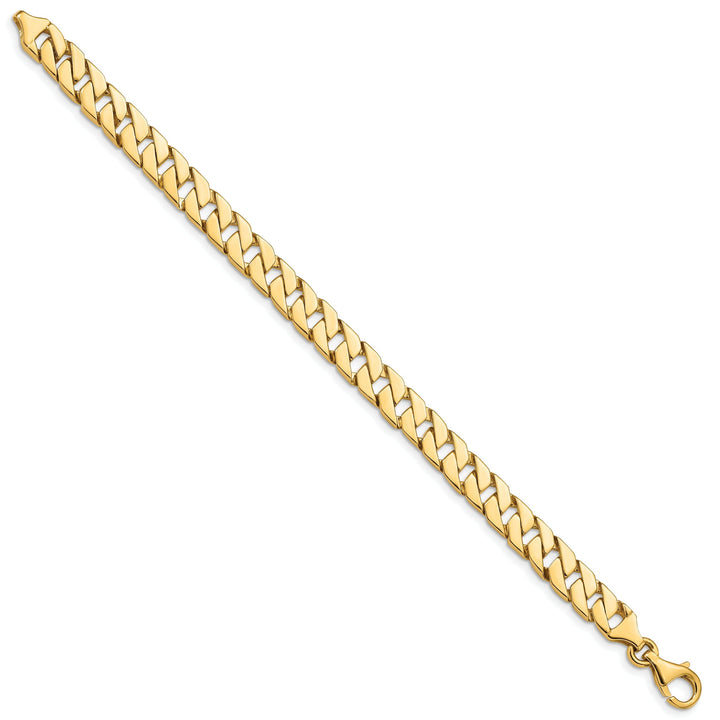 14k Yellow Gold 7.00-mm Fancy Curb Link Chain