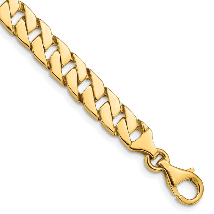 14k Yellow Gold 7.00-mm Fancy Curb Link Chain