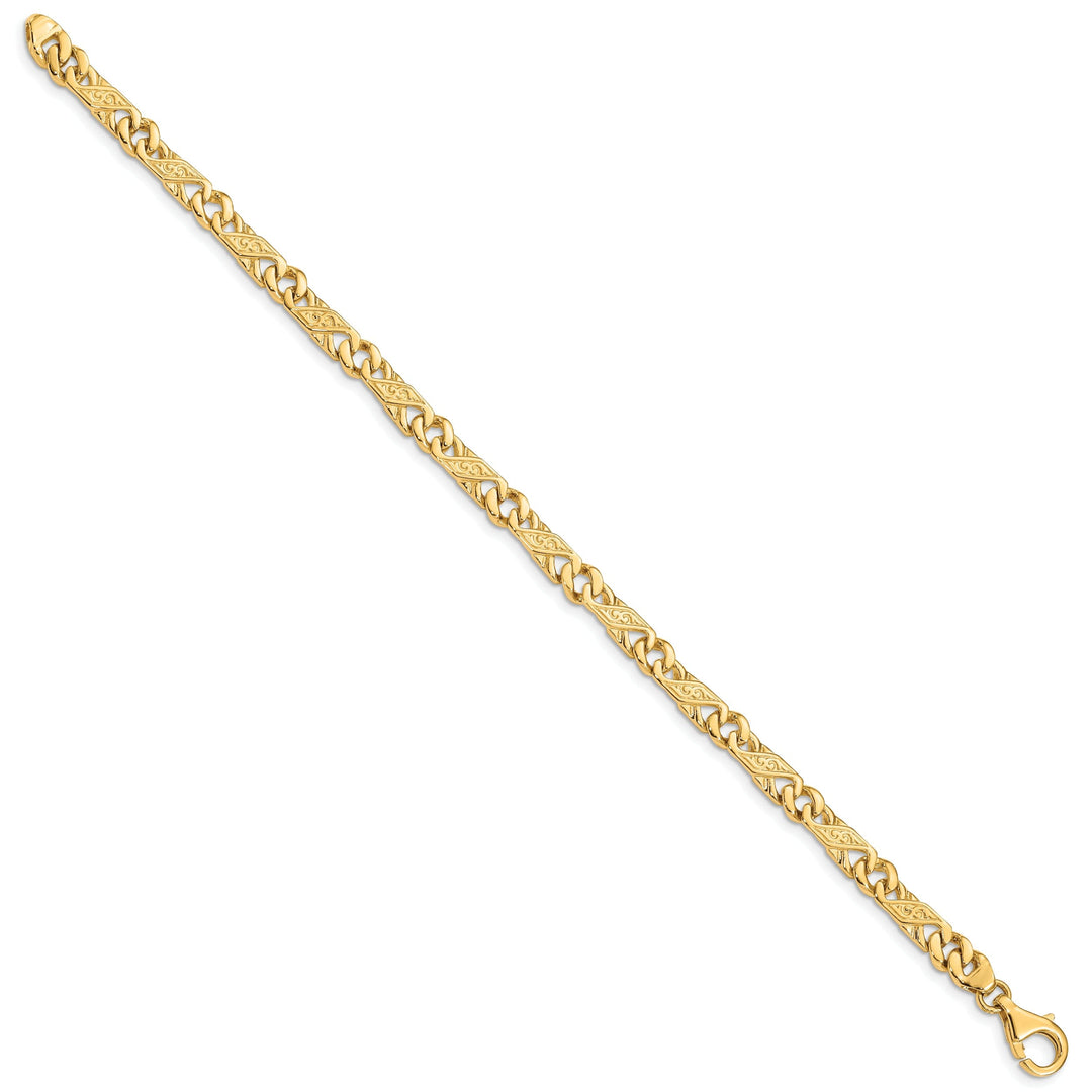 14k Yellow Gold Solid 5.00mm Fancy Link Chain