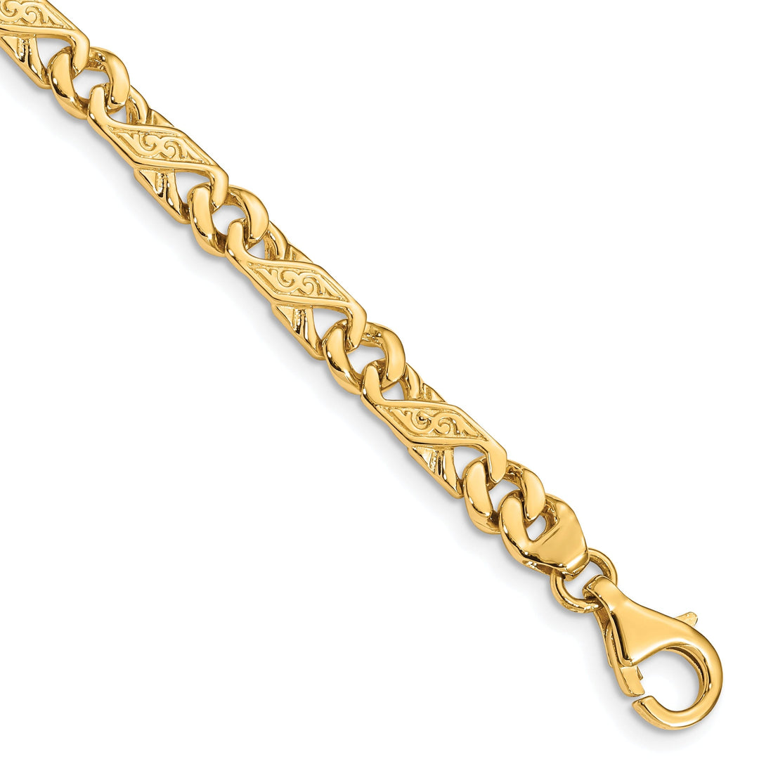 14k Yellow Gold Solid 5.00mm Fancy Link Chain