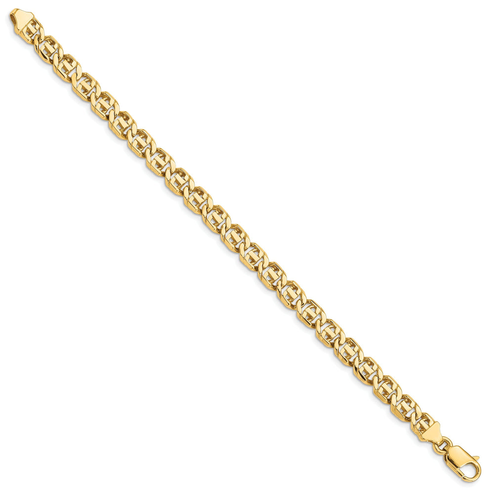 14k Yellow Gold Solid 7.00mm Fancy Link Chain