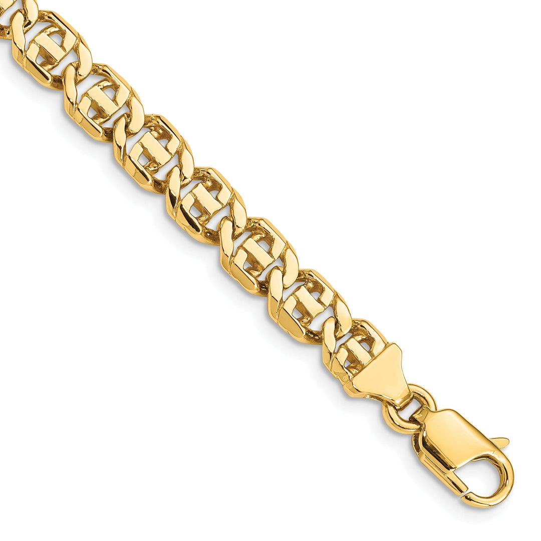 14k Yellow Gold Solid 7.00mm Fancy Link Chain