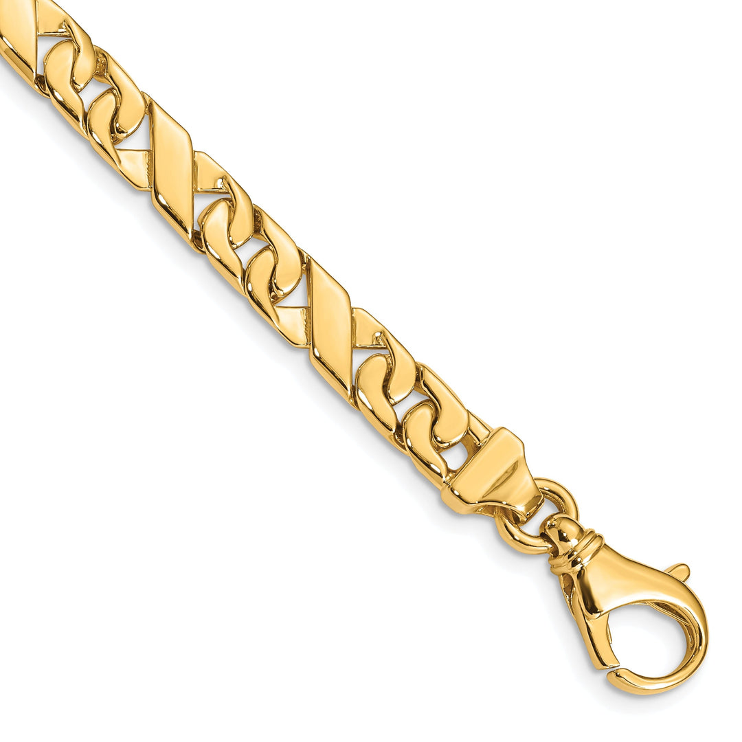 14k Yellow Gold Solid 7.00mm Fancy Link Chain