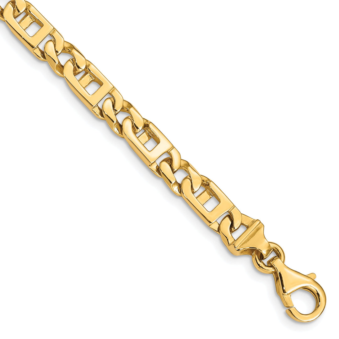 14k Yellow Gold Solid 6.00mm Fancy Link Chain