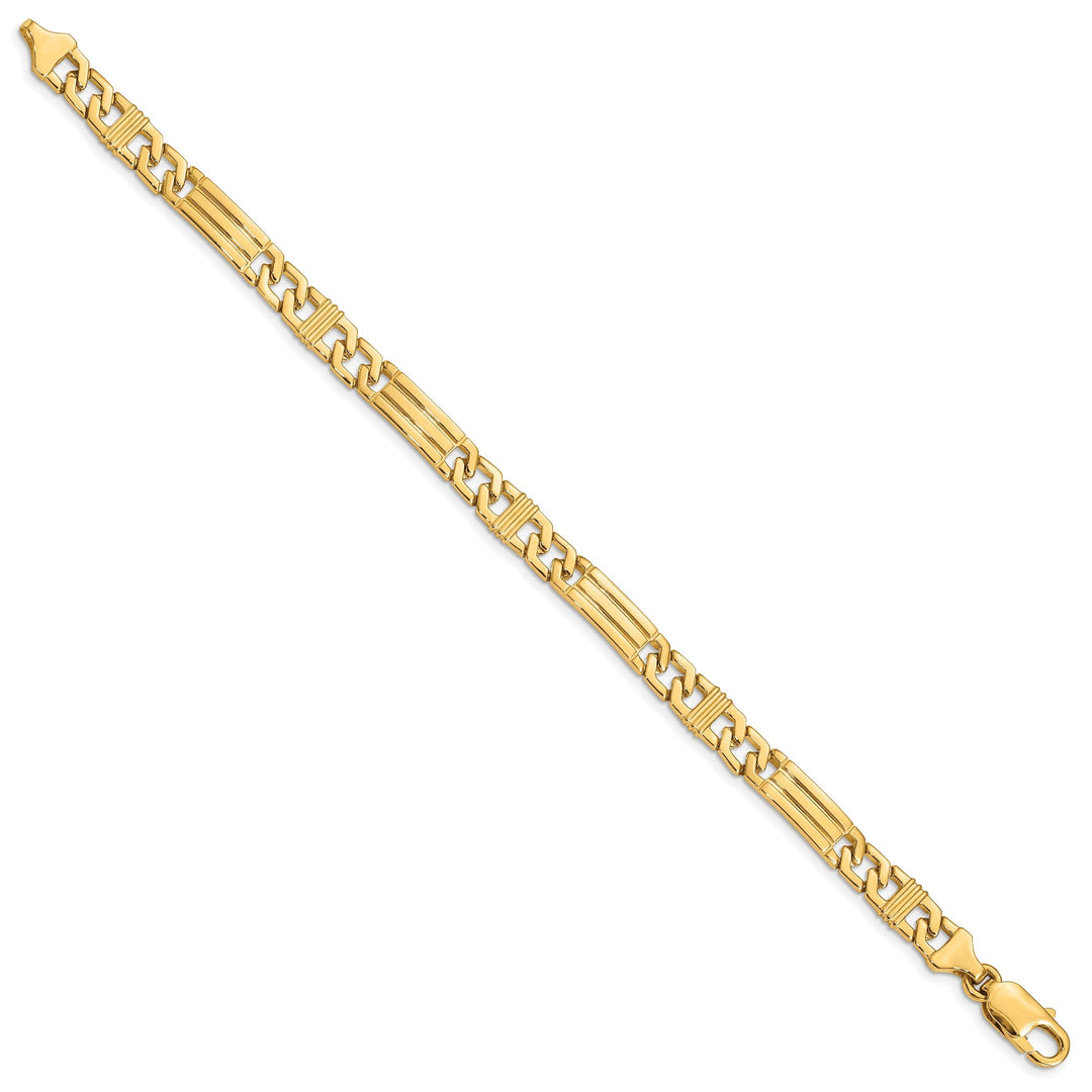 14k Yellow Gold Solid 7.00mm Fancy Link Chain