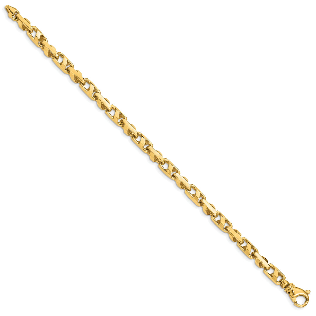 14k Yellow Gold Solid 5.25mm Fancy Link Chain