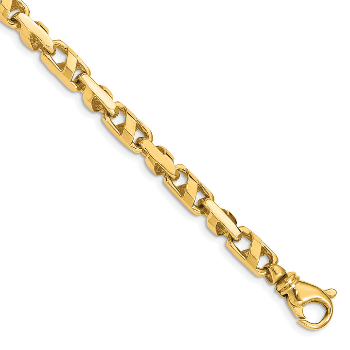 14k Yellow Gold Solid 5.25mm Fancy Link Chain