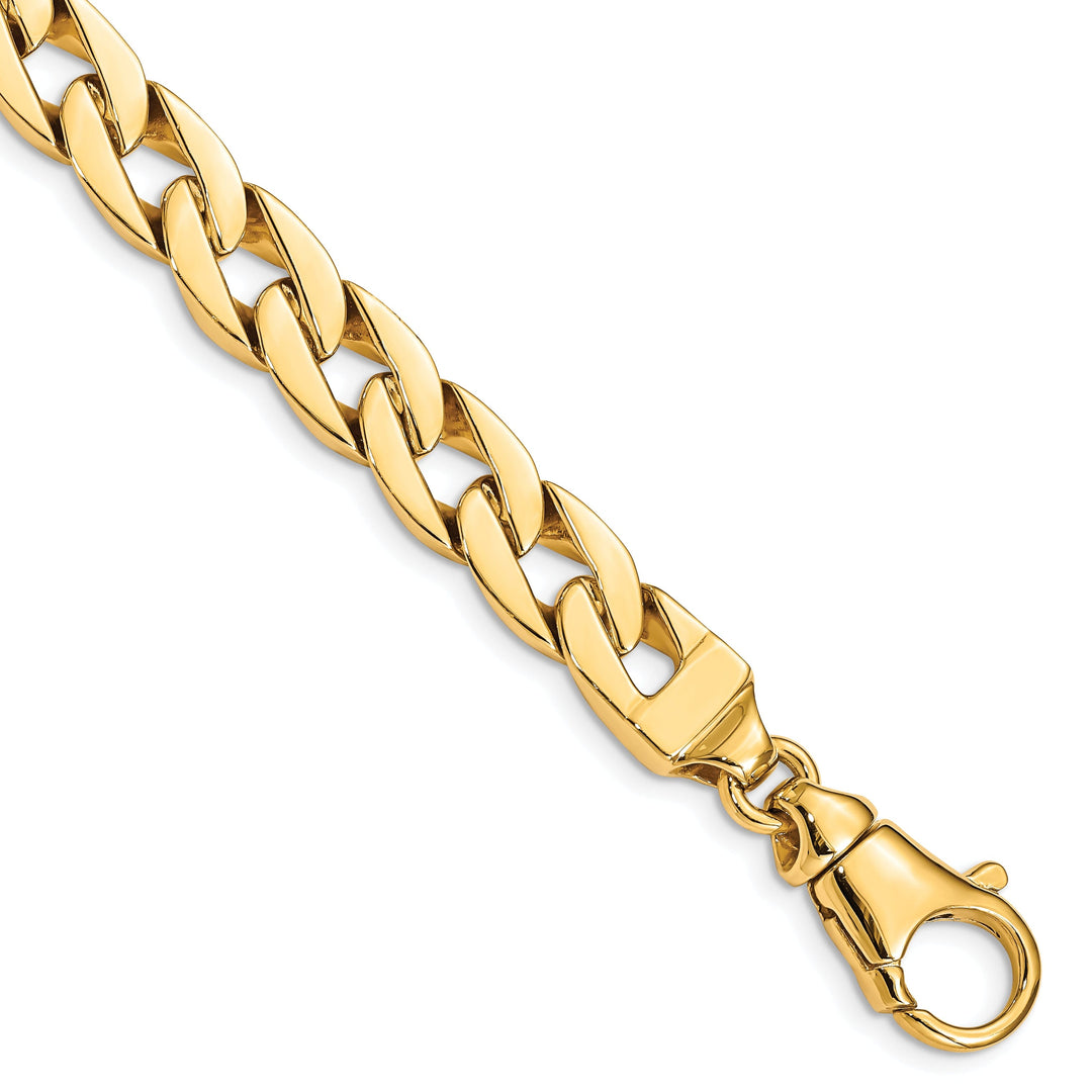 14k Yellow Gold 9.40mm Fancy Curb Link Chain