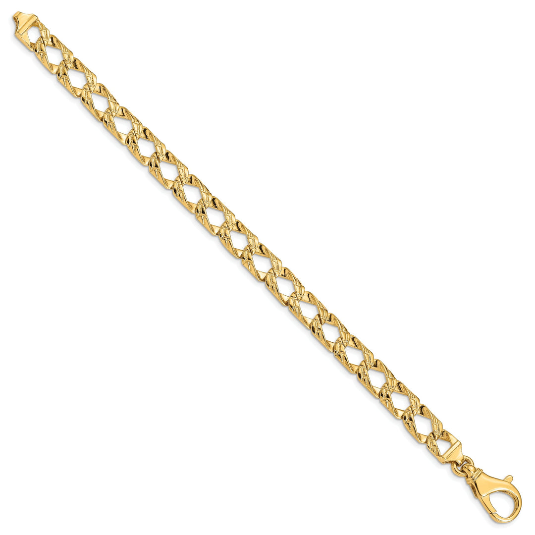 14k Yellow Gold Solid 8.65mm Fancy Link Chain