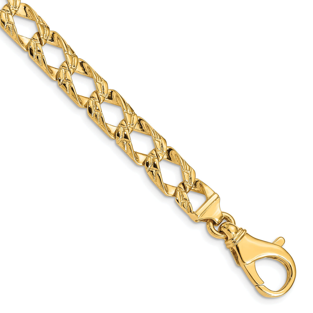 14k Yellow Gold Solid 8.65mm Fancy Link Chain