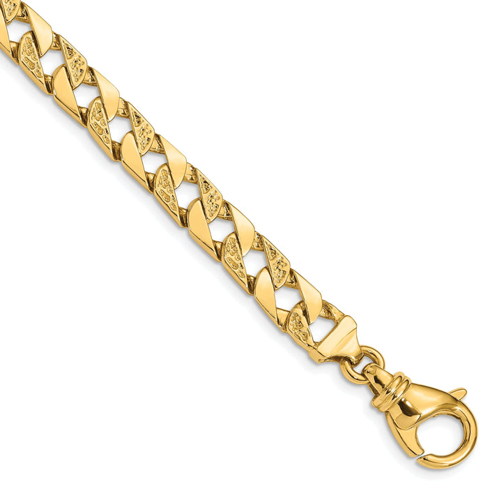 14k Yellow Gold Solid 7.35mm Fancy Link Chain