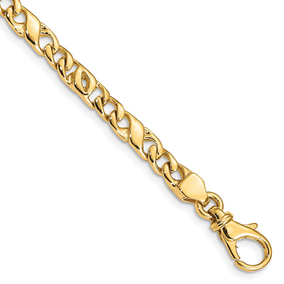 14k Yellow Gold Solid 5.00mm Fancy Link Chain