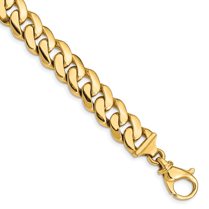 14k Yellow Gold 10.75mm Fancy Curb Link Chain