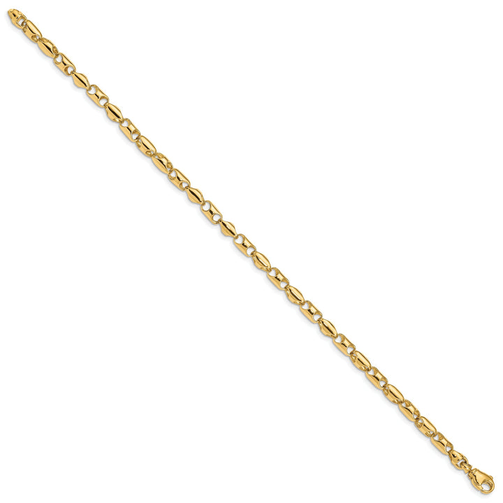 14k Yellow Gold 4.00mm Fancy Barrel Link Chain