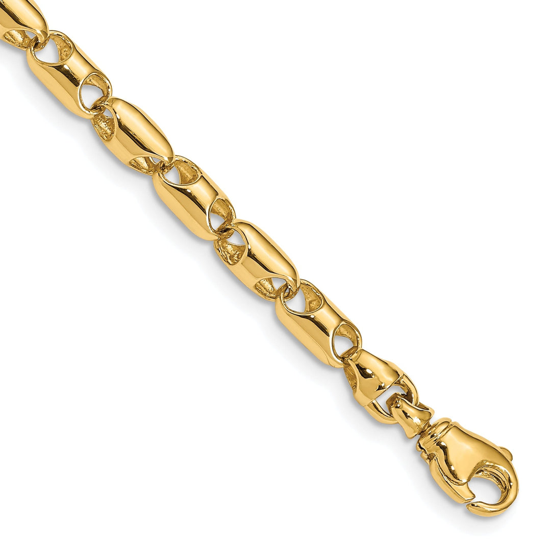 14k Yellow Gold 4.00mm Fancy Barrel Link Chain