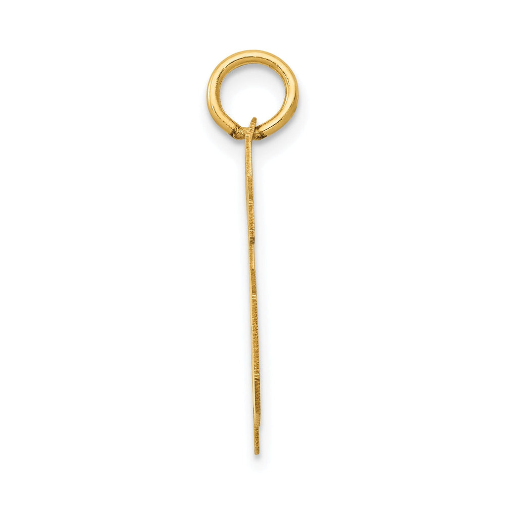 14K Yellow Gold Polished Finish Medium Size Number 76 Charm Pendant