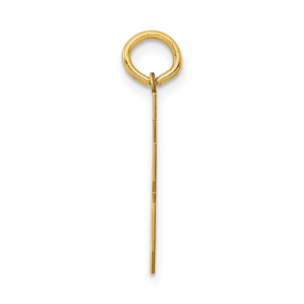 14K Yellow Gold Polished Finish Medium Size Number 78 Charm Pendant