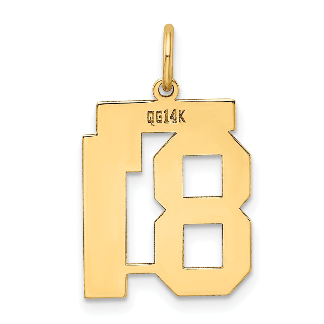 14K Yellow Gold Polished Finish Medium Size Number 81 Charm Pendant