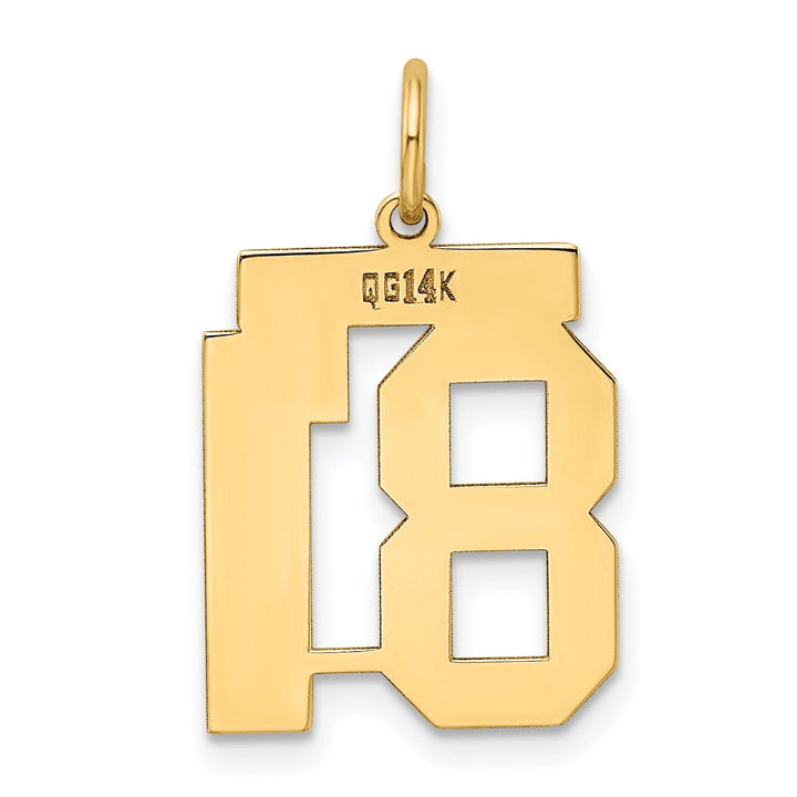 14K Yellow Gold Polished Finish Medium Size Number 81 Charm Pendant