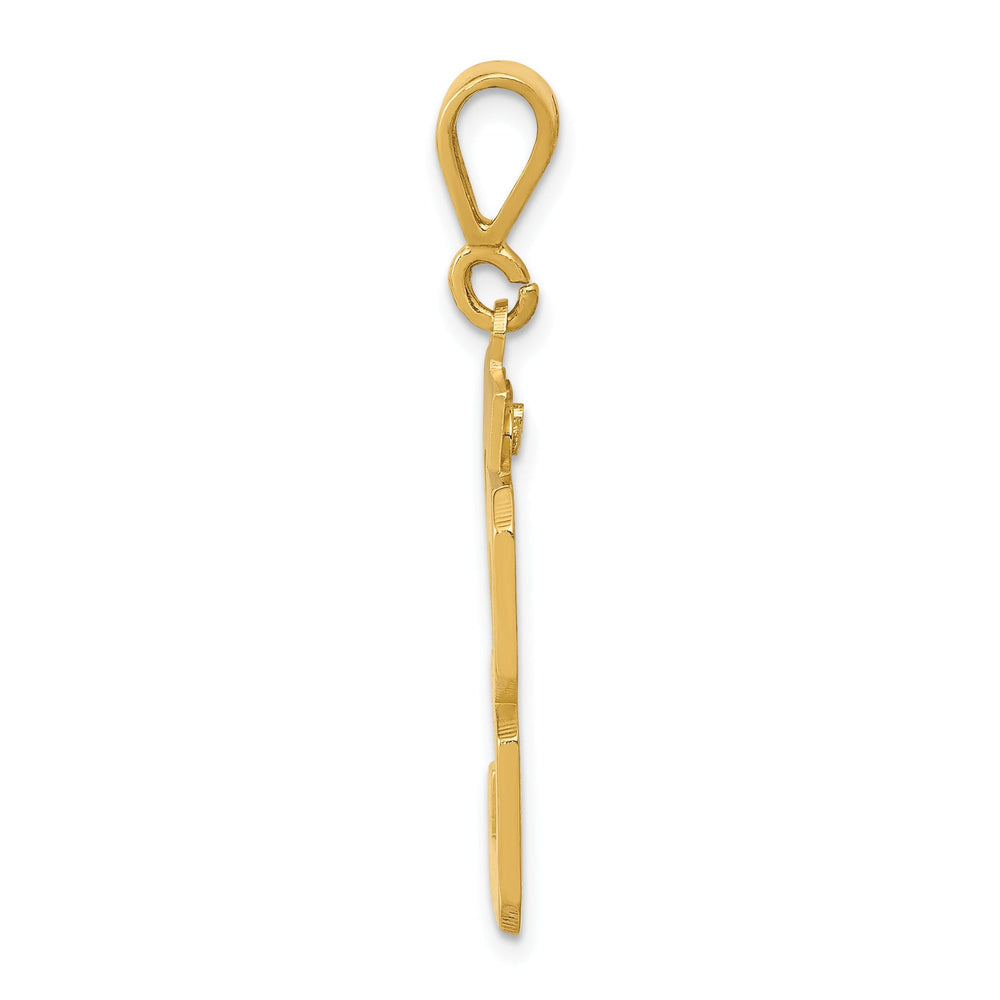 14k Yellow Gold Polished Finish Large Size Number 33 Charm Pendant