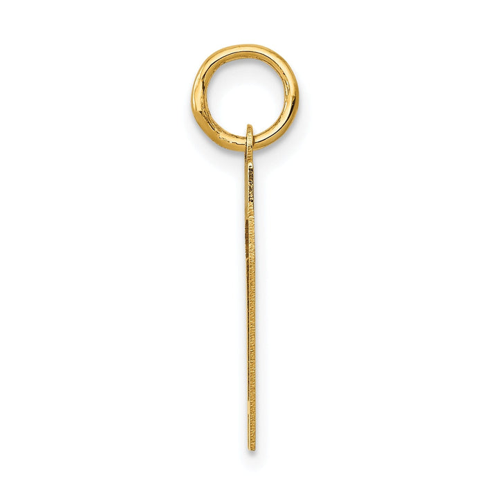 14k Yellow Gold Polished Finish Small Size Number 77 Charm Pendant