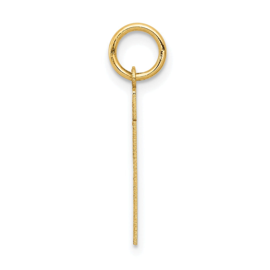 14k Yellow Gold Satin Brush Finish Small Size Number 21 Charm Pendant