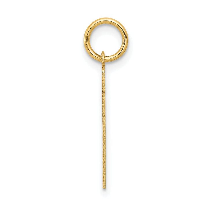 14k Yellow Gold Satin Brush Finish Small Size Number 21 Charm Pendant