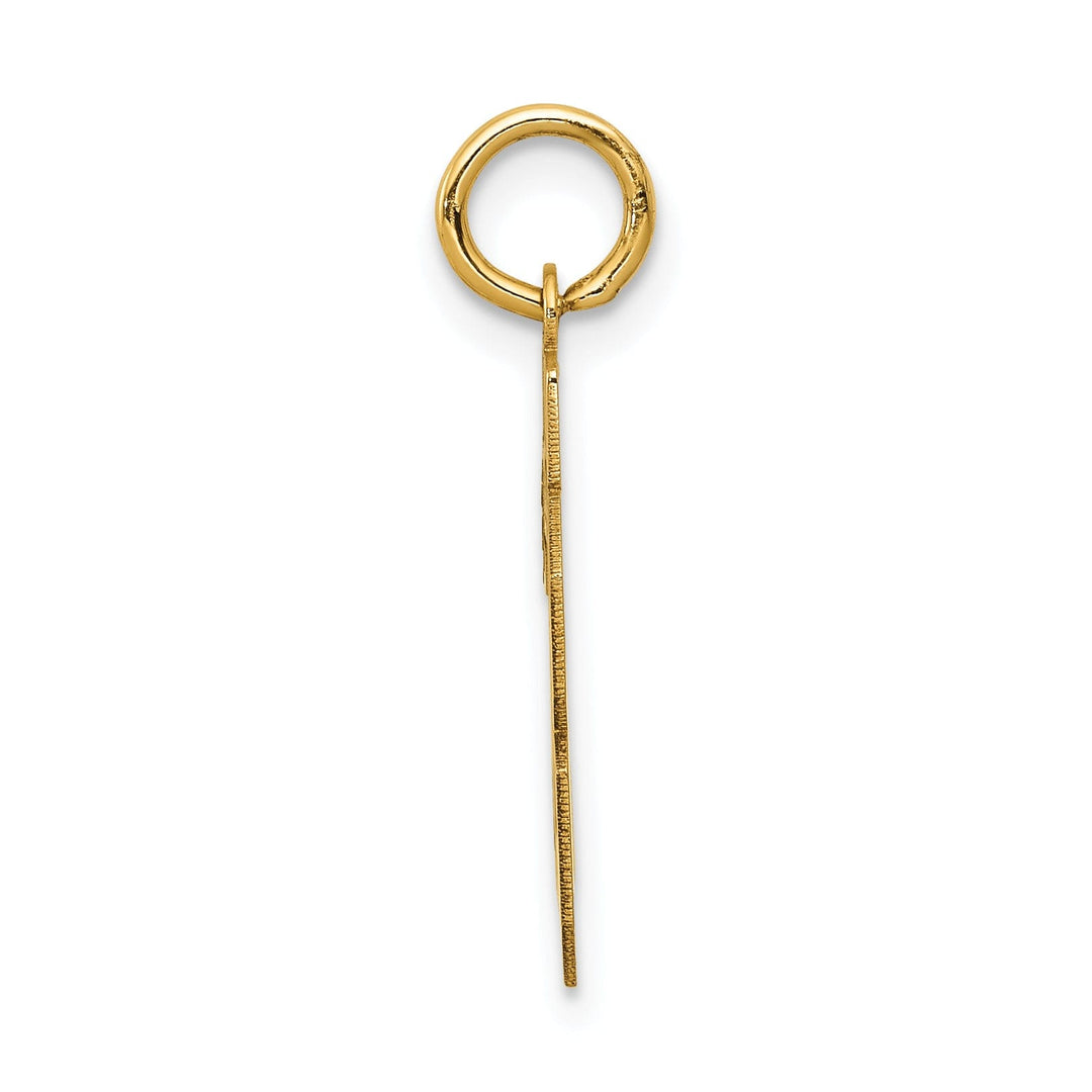 14k Yellow Gold Satin Brush Finish Small Size Number 28 Charm Pendant