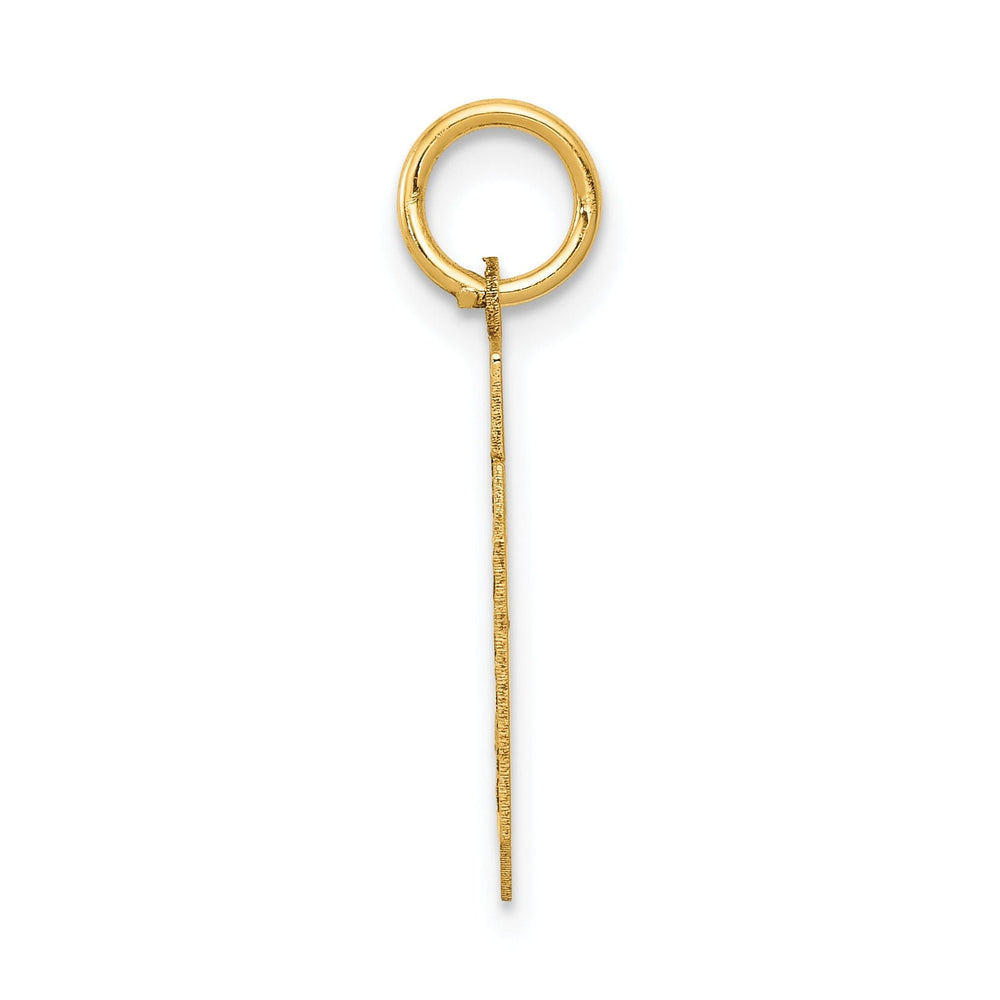 14k Yellow Gold Satin Brush Finish Small Size Number 30 Charm Pendant
