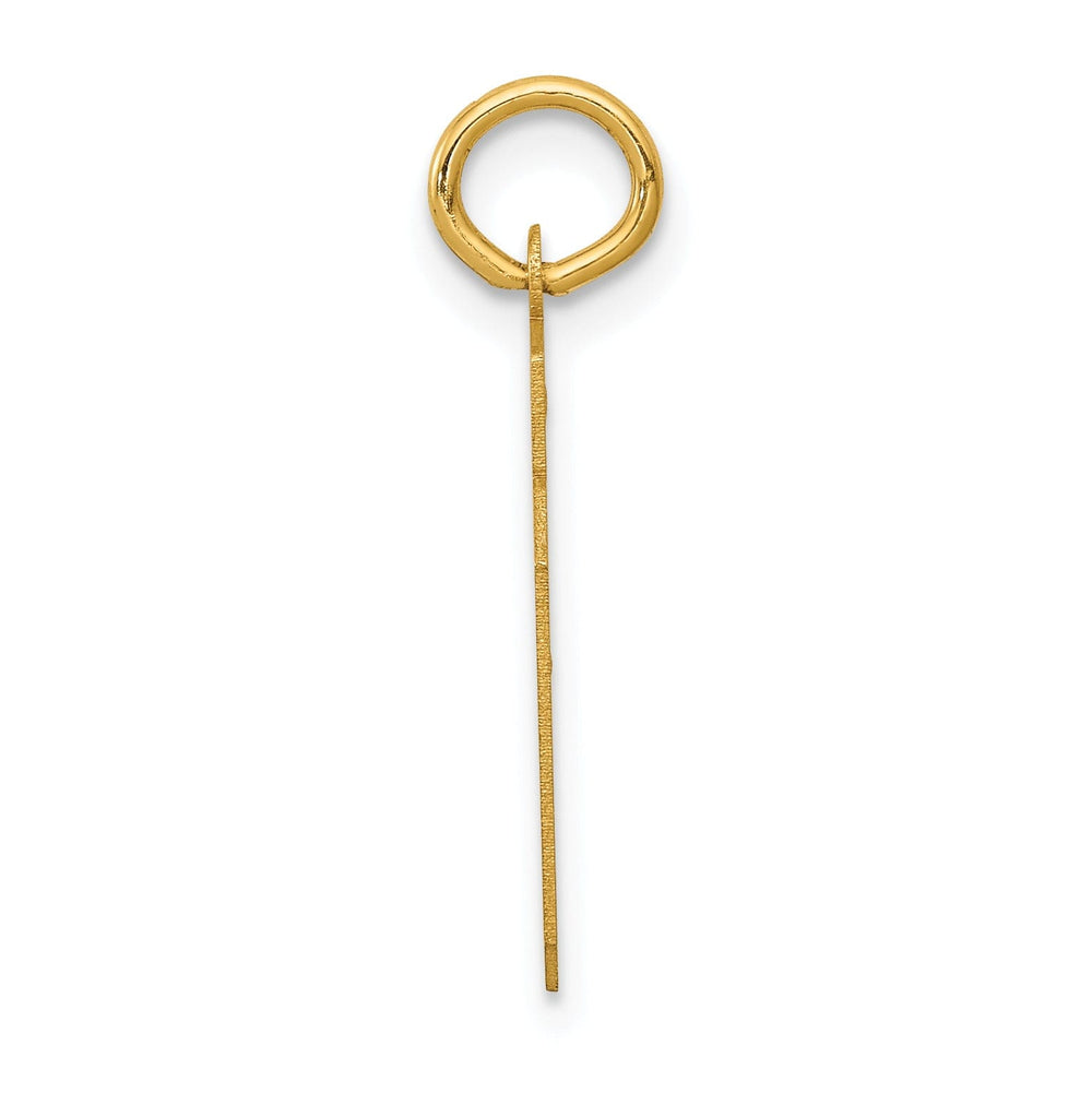 14k Yellow Gold Satin Brush Finish Small Size Number 39 Charm Pendant