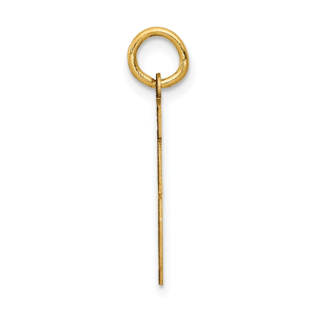 14k Yellow Gold Satin Brush Finish Small Size Number 46 Charm Pendant