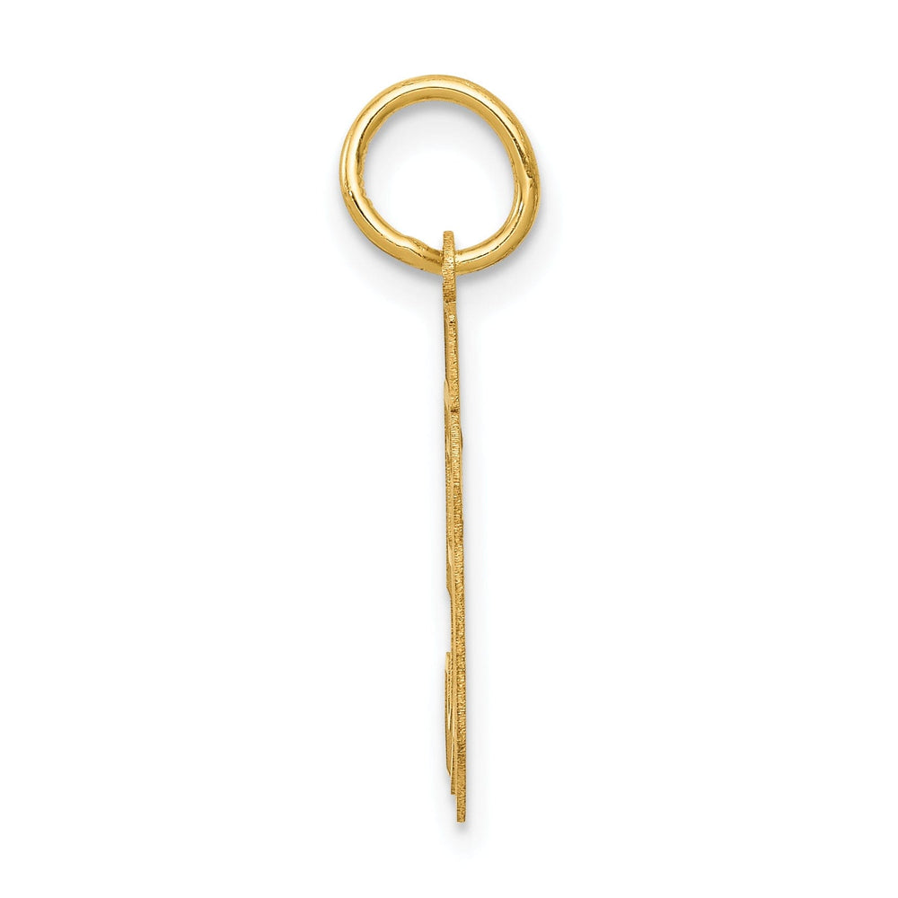 14k Yellow Gold Satin Brush Finish Small Size Number 50 Charm Pendant