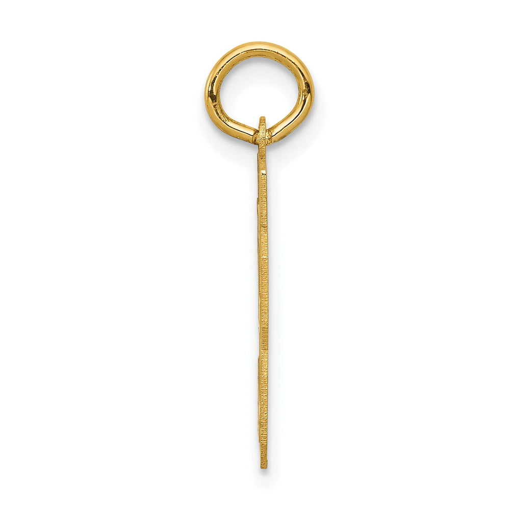 14k Yellow Gold Satin Brush Finish Small Size Number 53 Charm Pendant