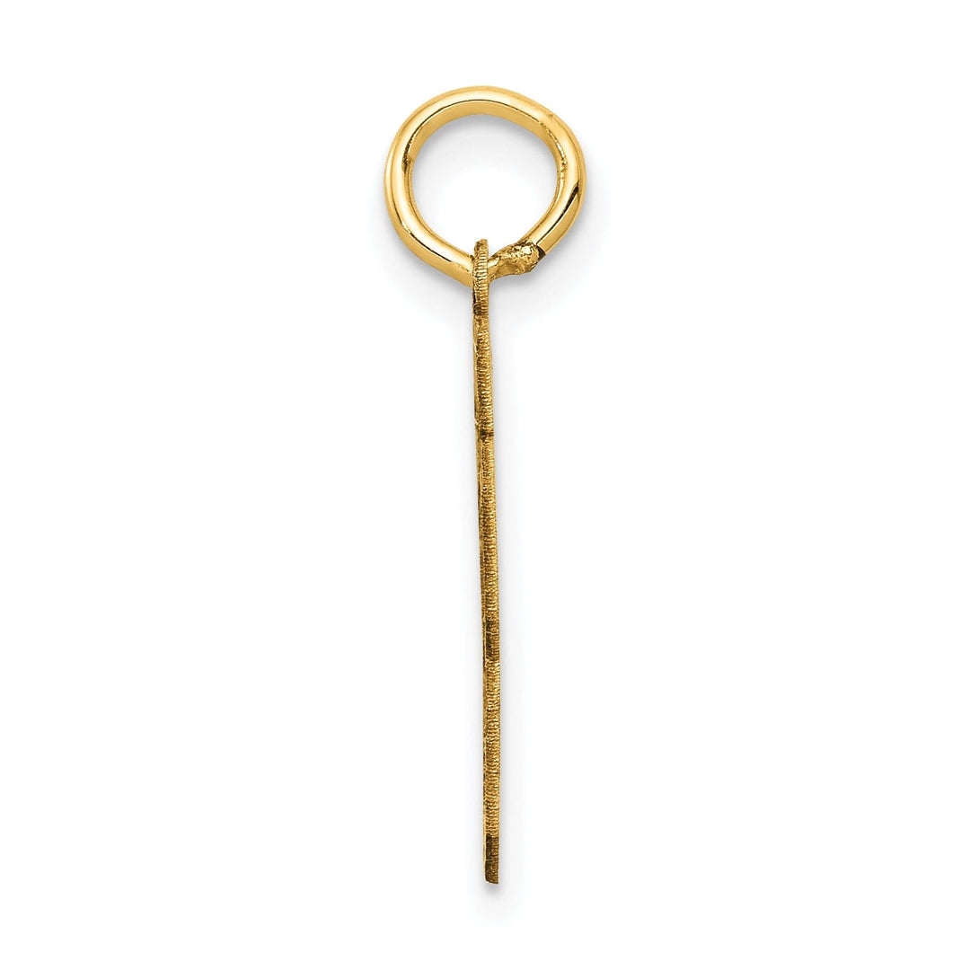 14k Yellow Gold Satin Brush Finish Small Size Number 63 Charm Pendant