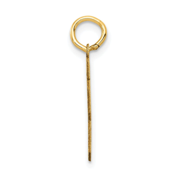 14k Yellow Gold Satin Brush Finish Small Size Number 63 Charm Pendant