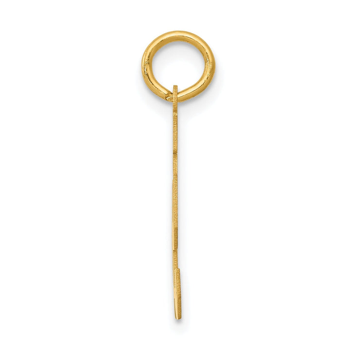 14k Yellow Gold Satin Brush Finish Small Size Number 91 Charm Pendant